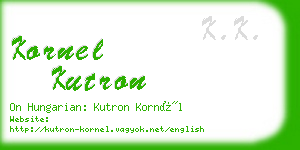 kornel kutron business card